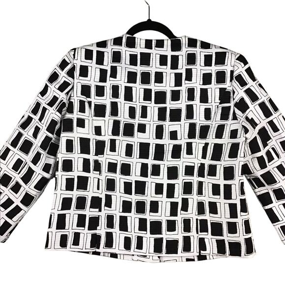 Investments Women’s Size 8 Black White Square Block Pattern Career Jacket NWT - Picture 5 of 16